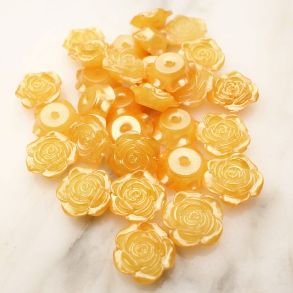 12mm Yellow Pearl Rose-20pcs