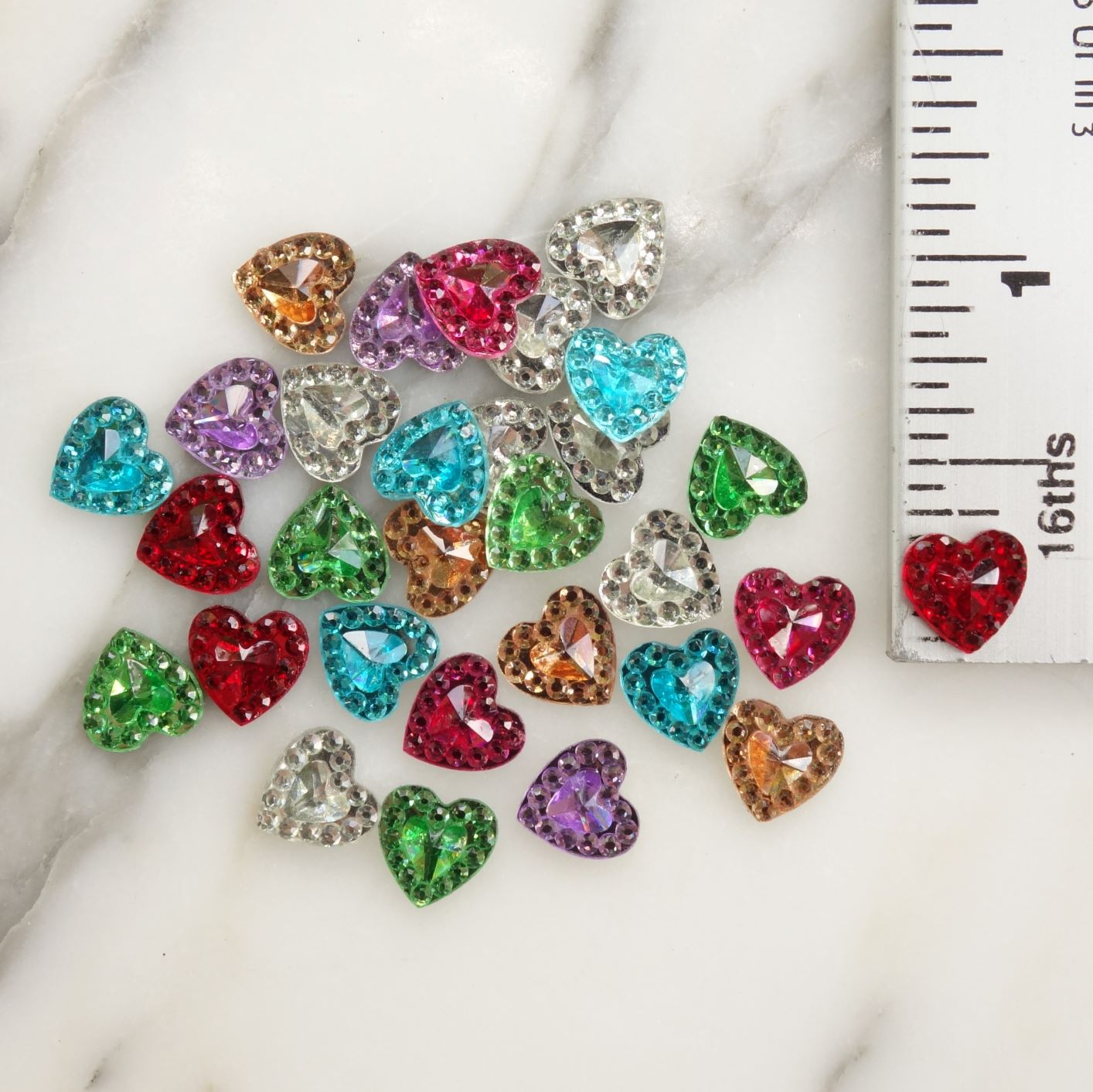 Random Assortment Mini Hearts*-30pcs - Happy Place Bling